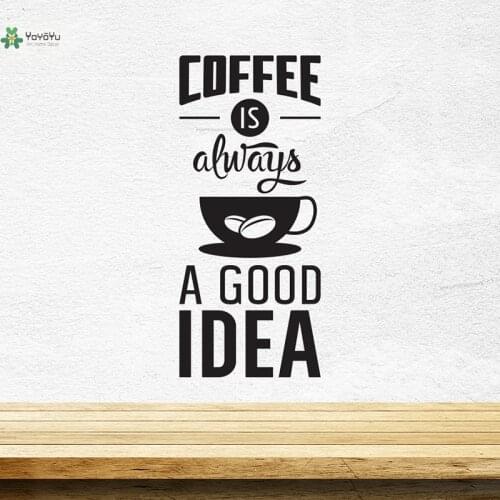 YOYOYU Wall Decal Coffee Good Idea Cup Kitchen Wall Sticker Pub Cafe Vinyl Wall Decoration Art DIY Poster YO145