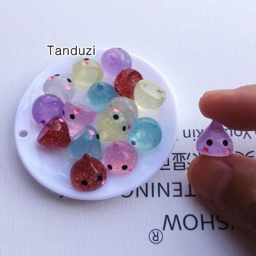 2019 New Tanduzi Wholesale 100PCS Mini Resin Water-drops Flatback Cabochon Kawaii Clear Face Water Drops DIY Deco Parts 10*10mm