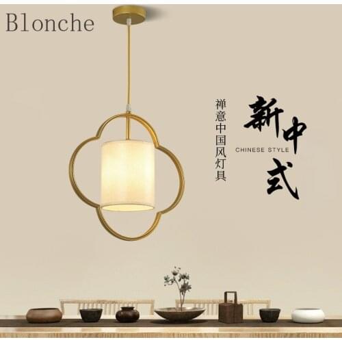 Chinese Style Pendant Light Restaurant Aisle Decoration Lighting New Chinese Zen Tea Room Study Pengdant Lamp E27