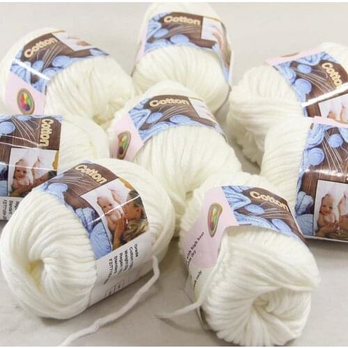 Sale 8Ball x 50g Super Soft Pure Cotton Chunky Shawl Hand Knitting Yarn Scarves Shawls 42202 off White