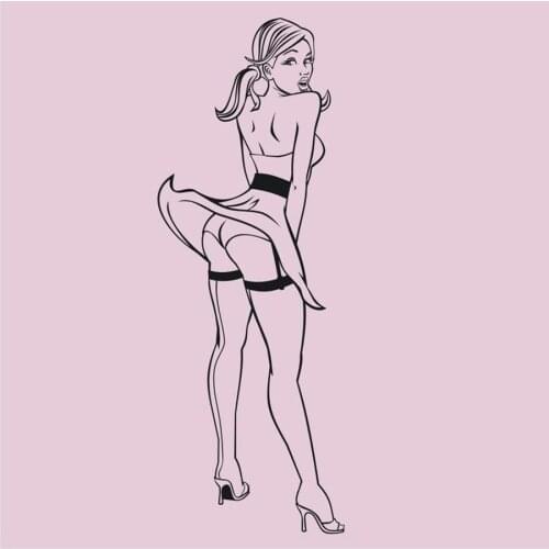 Sexy Girl Wall Vinyl Decal Beautiful Hot Naked Woman Stickers Art Design Murals Design Romantic Interior Home Decor N274