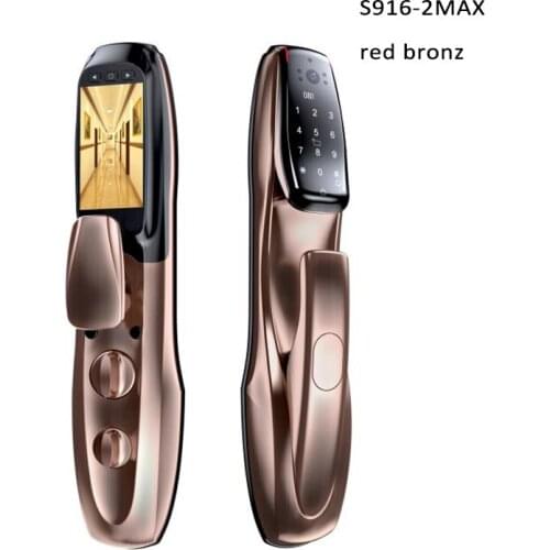 Intelligent Wifi Lock Password Key Card Biometric Fingerprint Smart Door Lock with Doorbell and HD Camera