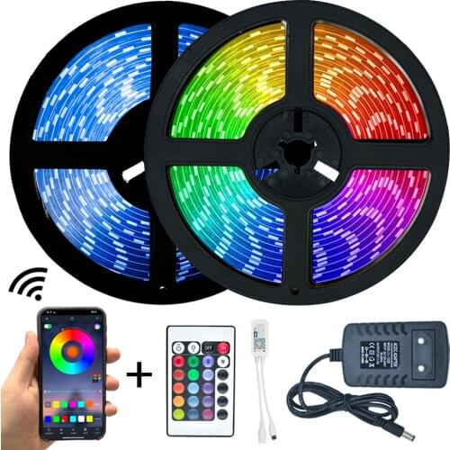 LED Strips Lights Bluetooth Luces RGB 5050 SMD 2835 Waterproof WiFi Color Flexible Lamp Tape Ribbon Diode DC 12V 5M 10M 15M 20M