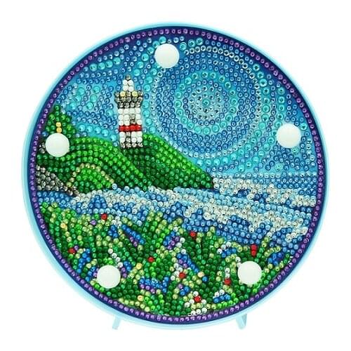 DIY Landscape LED Diamond Painting Light Cross Stitch Embroidery Full Drill Special Shaped Scenery Lamp Home Decoration