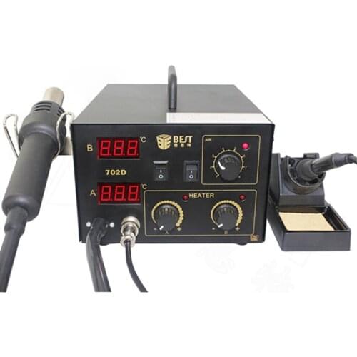 BEST-702D 2 In 1 Smart Maintenance Rework Stations DC Power Supply Hot Air Gun LCD Digital Heat Gun Combination For BGA
