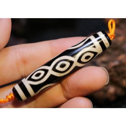 Unique Magic Power Tibetan Old Agate 9 Phoenix Eye Long dZi Bead Pendant Amulet Lkbrother Sauces Top Quality Guranttee