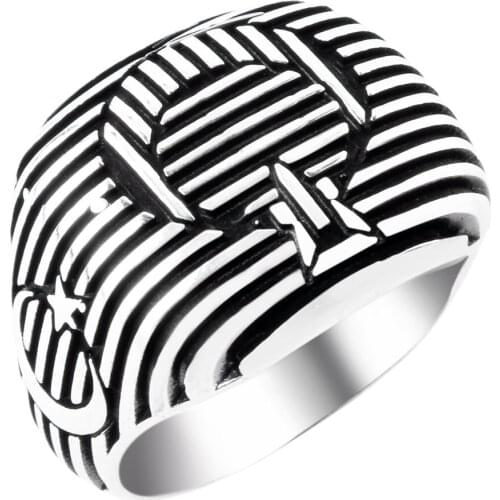 Stripe Special Design the Moon the stars Ring