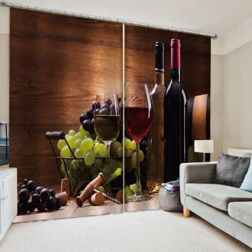 Wind grape curtains Bedroom living room windproof thickening blackout fabric bar curtains