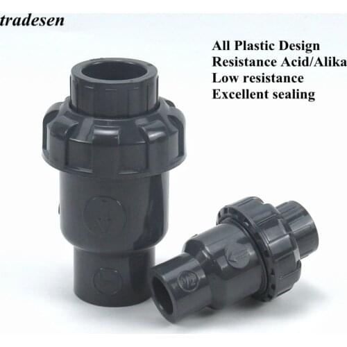 1Pcs Inner 20~50mm PVC Check Valve One Way No-Return Valve Aquarium Fish Tank Pipe Joints Garden Irrigation Pipe Connectors