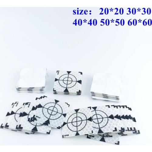 100pcs 40x40mm Reflector Sheet For Total Station Surveying white + Triangle Reflective Sticker size 30x30 60x60 50x50 mm