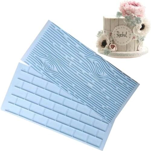 New Tree Bark Brick Wall Bakeware Tools Silicone 2PCS/Set Food Grade Texture Kitchen Accessories Cake Decorating Fondant Mold