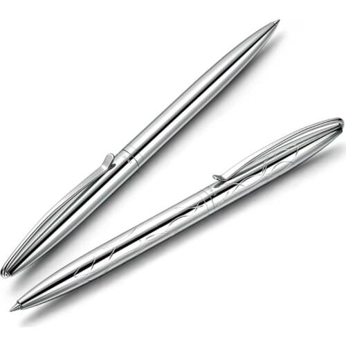 2021 High Quality 01 Ballpoint Pens Stainless steel Pattern Spin Stationery Office Supplies New Gift Ink Pen