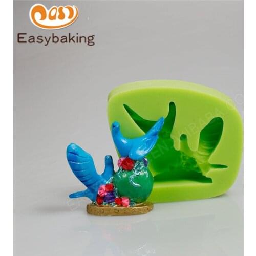 3D Lovers Birds Design Silicone Clay Molds Art and Craft for Cake Decorating Fondant Mould Kitchen DIY Bakeware