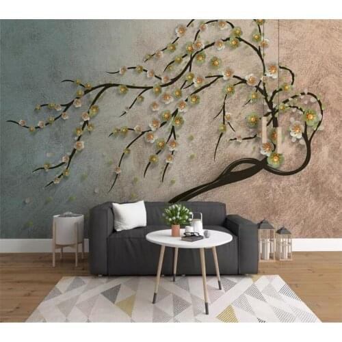 Beibehang Custom 3d wallpaper new Chinese 5d stereo fortune tree sofa jewelry TV background wall papers home decor 8d wallpaper