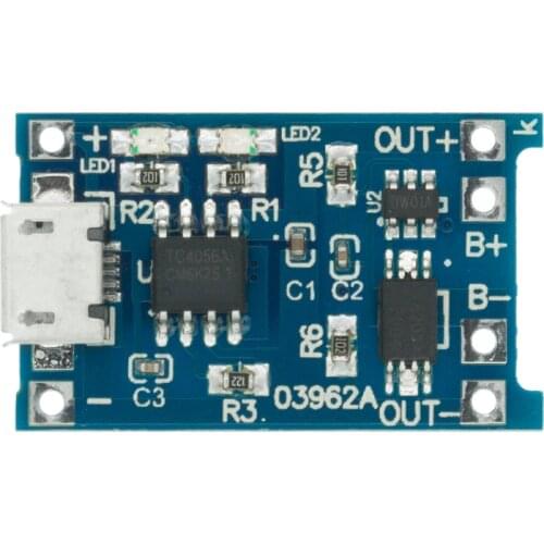 5pcs 5V 1A Micro USB 18650 Lithium Battery Charging Board Charger Module+Protection Dual Functions I65