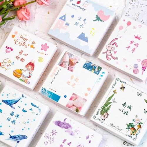 XINAHER 50sheets/bag blue whale plants mushroom decoration paper sticker package DIY diary decoration sticker album scrapbooking