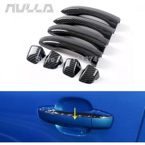 ABS Carbon Look Handle Cover Protect Cover Trim With Sticker For MG HS SUV 2019 2020 2021 Car decoration accessories