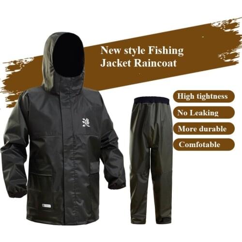 Professional Fishing Waterproof Thickened Raincote and Pants Fly Fishing Hunting Pants Suits Adult Men and Women Outdoor sets
