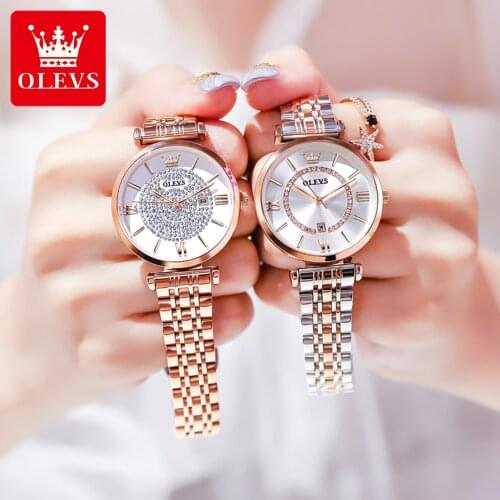Womens Watches New Famous Luxury Brands Women Watch Fashion Rhinestone Stainless Steel Quartz Ladies Wristwatches Reloj Mujer