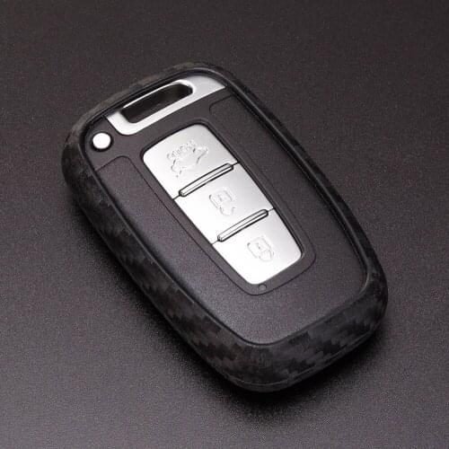 Carbon Fiber Pattern Car Key Cover Case For Hyundai Equus Genesis Veloster Car Accessories For KIA Sportage Forte Optima Azera