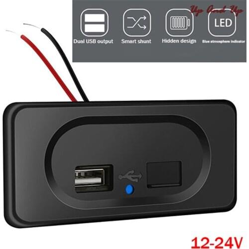 Dual USB Charger Socket Quick Charge 12V - 24V Panel for Truck ATV Car Bus