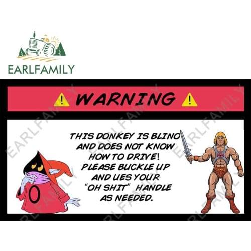EARLFAMILY 13cm x 7.4cm Car Stickers for Warning Orko He Man Masters Of The Universe Decals Scratch-Proof Windows Vinyl Car Wrap