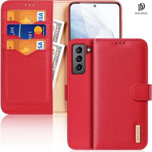 For Samsung Galaxy S21 FE S21 Plus S21 Ultra DUX DUCIS Hivo Series Flip Cover Luxury Leather Wallet Case Steady Stand Cards Slot