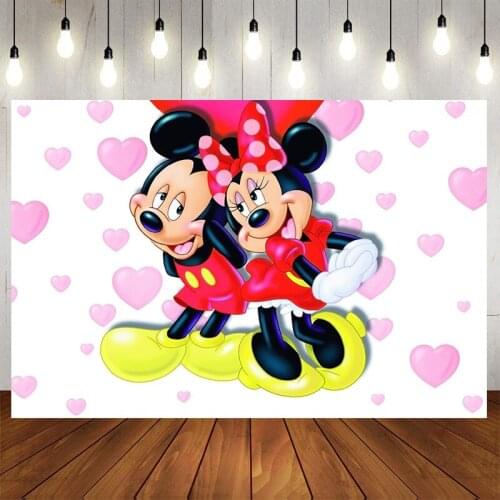 Minnie Mouse Newborn Baby Shower Photo Background Girls Birthday Party Decoration Pink Minnie Customize Backdrop For Photography