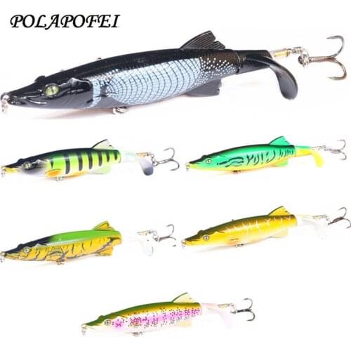 6pcs Fake Pike Fishing Lure Bait Wobbler 12.5cm/16g Crankbait Black Minnow Artificial Bait Fish Tackle Accessories Kosadaka D21