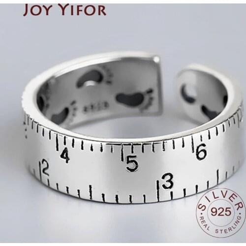 925 Sterling Silver Rings for Women rullers Geometric 925 Silver Wedding Fine Jewelry Minimalist Gift