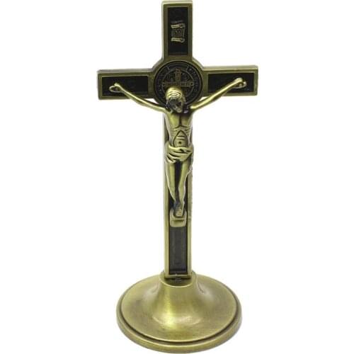 Cross Crucifix Christ Catholic Jesus Religious Church Decoration Stand Wall Antique Home Chapel Decor