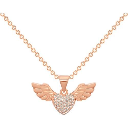 Love Jewelry Angell Wing Necklace Rose Gold Zircon Crystal r Necklace For Women
