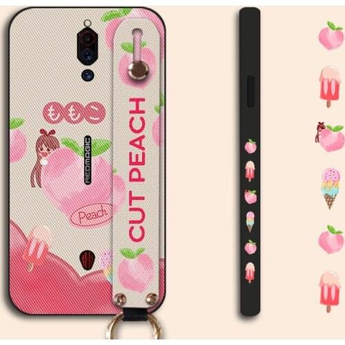 Cute Fruit Girl Phone Case For Nokia 6 8 Sirocco X71 X7 WristBand Holder Back Cover For Nokia 7 X6 6.1 7.1 8.1 Plus 9 Pureview