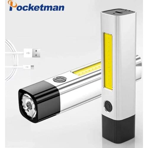 30000LM COB mini flashlight stepless dimming USB rechargeable flashlight Torch cycling light camping light waterproof lanterna