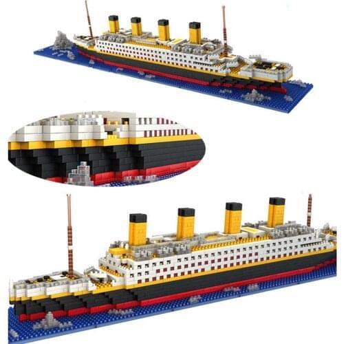 1860 pcs titanic cruise ship model boat Diamond Building Blocks Bricks Kit children toys Christmas gift