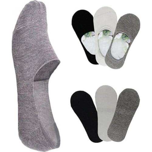 Mens Boat Socks Fashion Sports Low Cut Cotton Breathable Ankle Short Boat Invisible Socks Summer Non-slip Male Short Sock