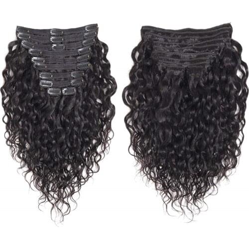 Halo Lady Beauty Curly Clip ins Human Hair Double Weft 120g 8 Pieces Clip ins Hairpieces Brazilian Remy Hair Real Hair Extension