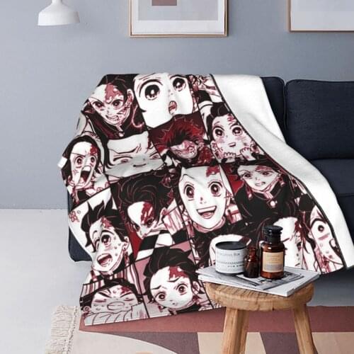 Demon Slayer Blankets Fleece Print Anime Multifunction Super Soft Throw Blankets for Sofa Outdoor Quilt
