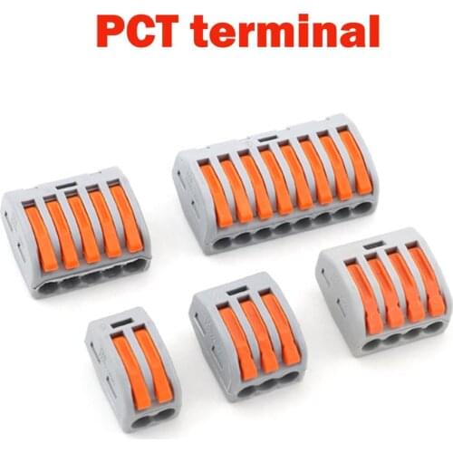 PCT-212/213/214/215, wire connector, terminal, terminal, splitter, flexible and hard wire 0.08-2.5mm², 0.08-4.0m² 5 pieces, 10 p