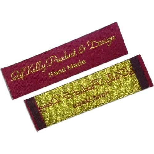 Custom Metal Logo Garment Tags For Brand Names Patchwork For Sewing Clothing Label Customized Shiny Silver Logo Woven Labels