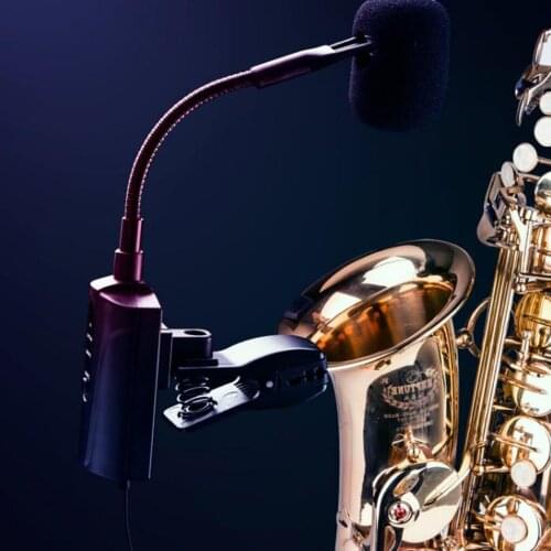 Professional UHF Wireless Condenser Sax Microphone System Performance Receiver Saxophone Mic Instrument Stage Instrument