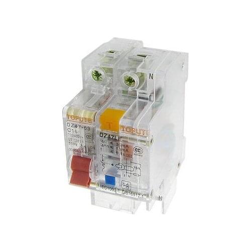 AC 230V 400V 16A 1P+N Transparent Residual Current Circuit Breaker RCCB
