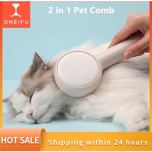 Pet Dog Comb Massage Cat Tickle Fur Cleaning Brush Hair Remover Comb Cat Hair Clipper Tools 2 in 1 Multifunction Grooming Comb