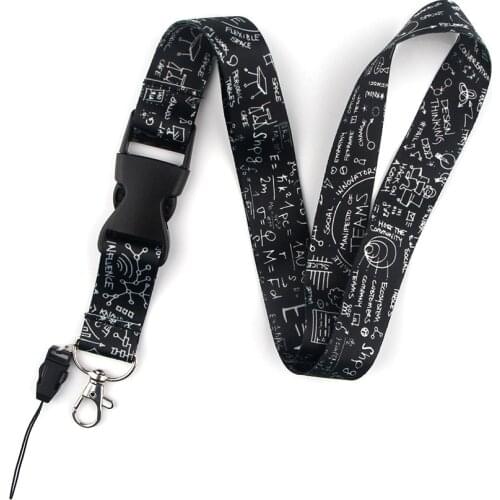 Simple Advanced Mathematical Formula Keychain Neck Strap Lanyard For Keys ID Badge Holder Hang Rope Webbing Mobile Accessories