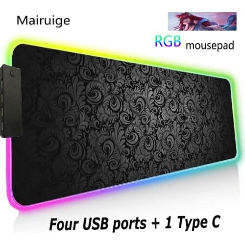 RGB Mouse Pad Rubber Xxl Laptop Waterproof Mini Pc Large MousePad LED Light Luminous Keyboard Desk Mat Black Carpet Mouse Mat