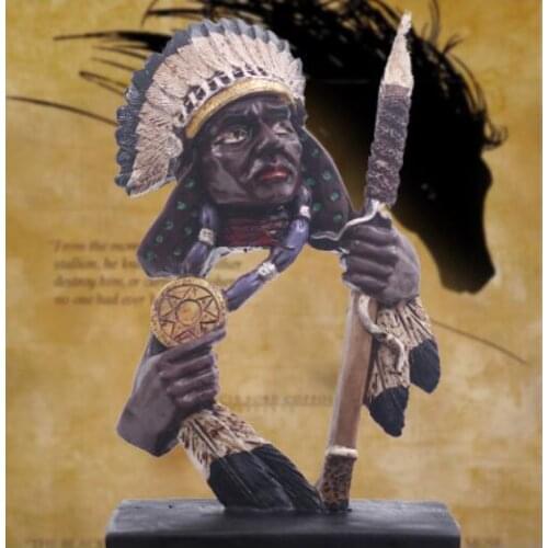 African warriors vintage crafts decoration wine cabinet mens figure Sculpture statue Indian household ornaments indoor study