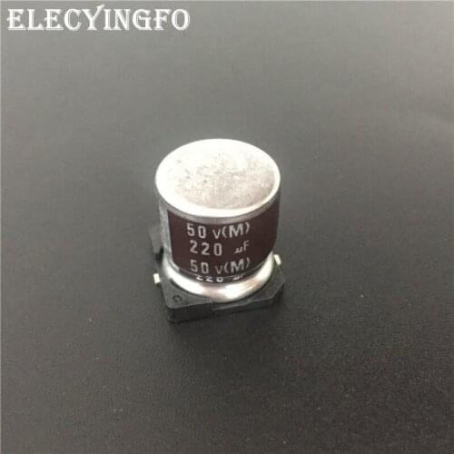100pcs 220uF 50V220UF ELNA RVJ series 12.5x13.5mm 50V220uF Chip type SMD Electrolytic Capacitor