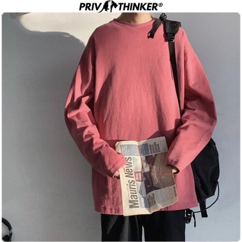 Versatile Solid Casual Colorful Fashion Tshirts Men 2020 Streetwear O-Neck Long Sleeve Mens T-shirt Autumn Harajuku T Shirt