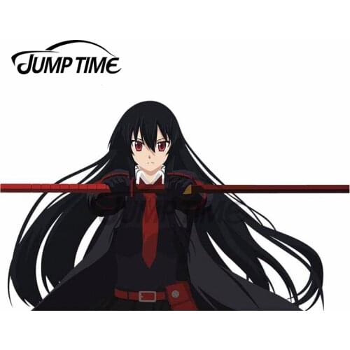 Jump Time 13 x7.8cm Akame Ga KILL Akame Creative Car Sticker Auto Motor Laptop Decal VAN Waterproof Sunscreen Car Door Protector