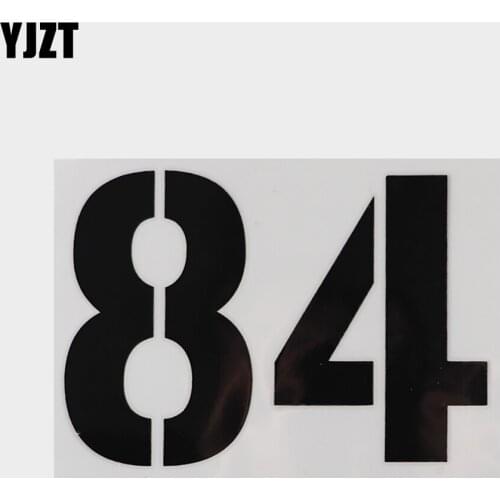 YJZT 14.4CM×10.1CM Creative 84 Numbers Motorcycle Racing Decal Car Stickers Vinyl Black/Silver 13D-0768
